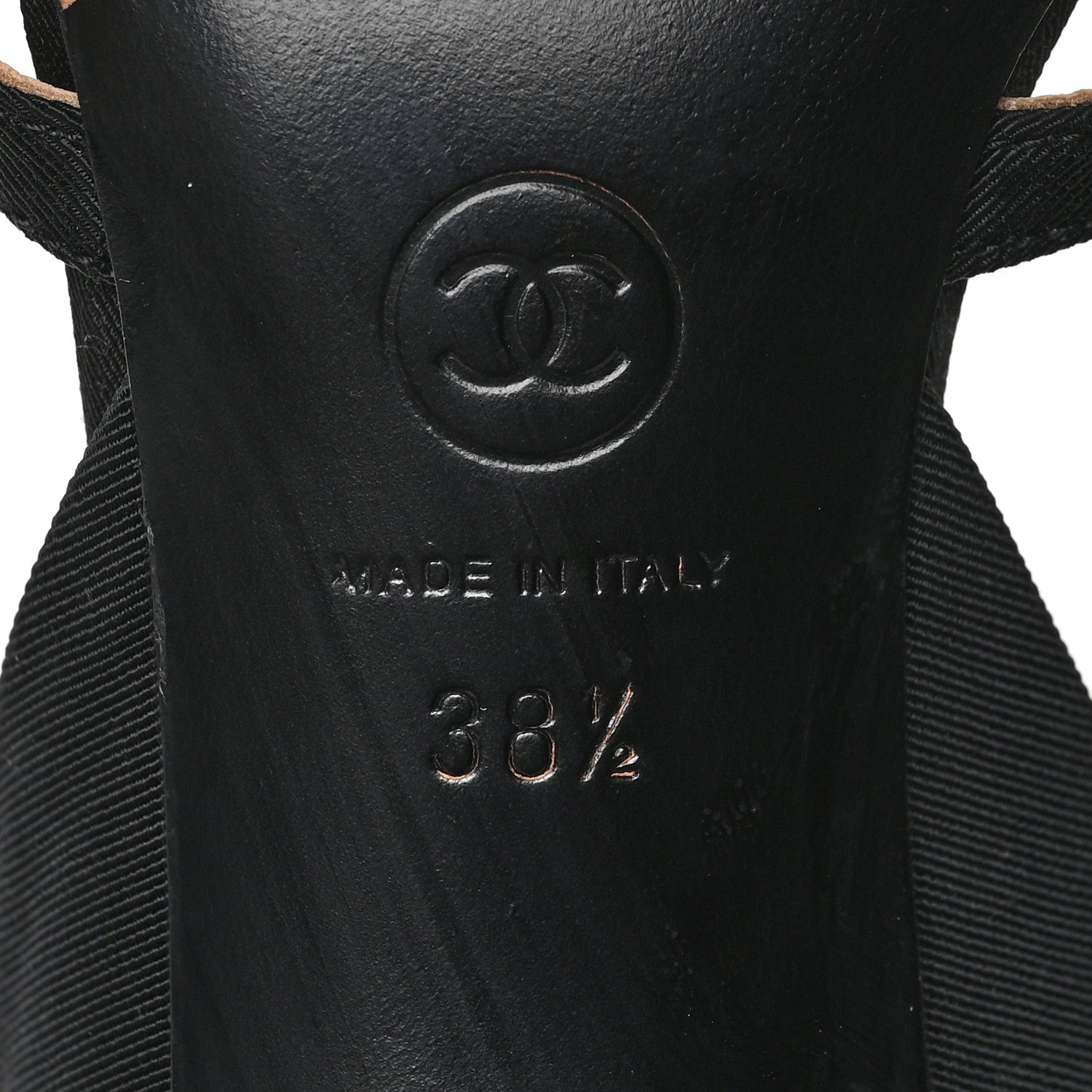 Chanel Satin Grosgrain Pearl Pumps 38.5 Black 7 of 10