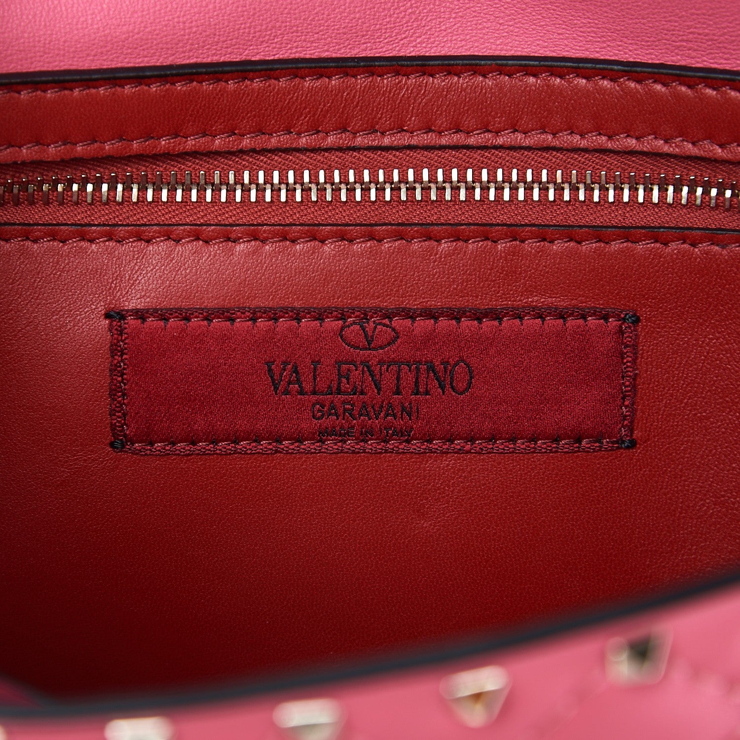 Valentino Garavani Nappa Rockstud Spike Wallet On Chain Paradise Rose 6 of 8