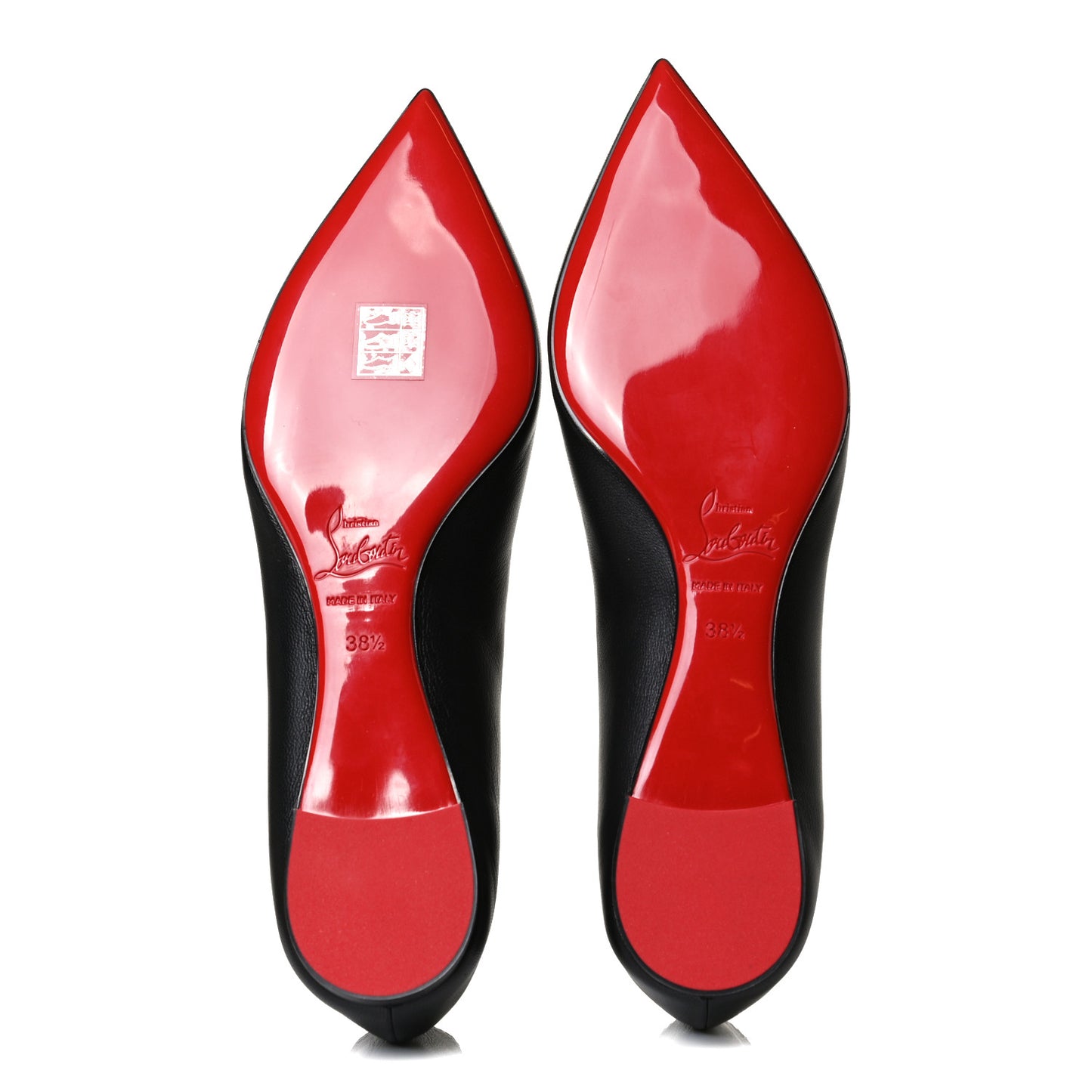 Shiny Nappa Ballalla Flats 38.5 Black