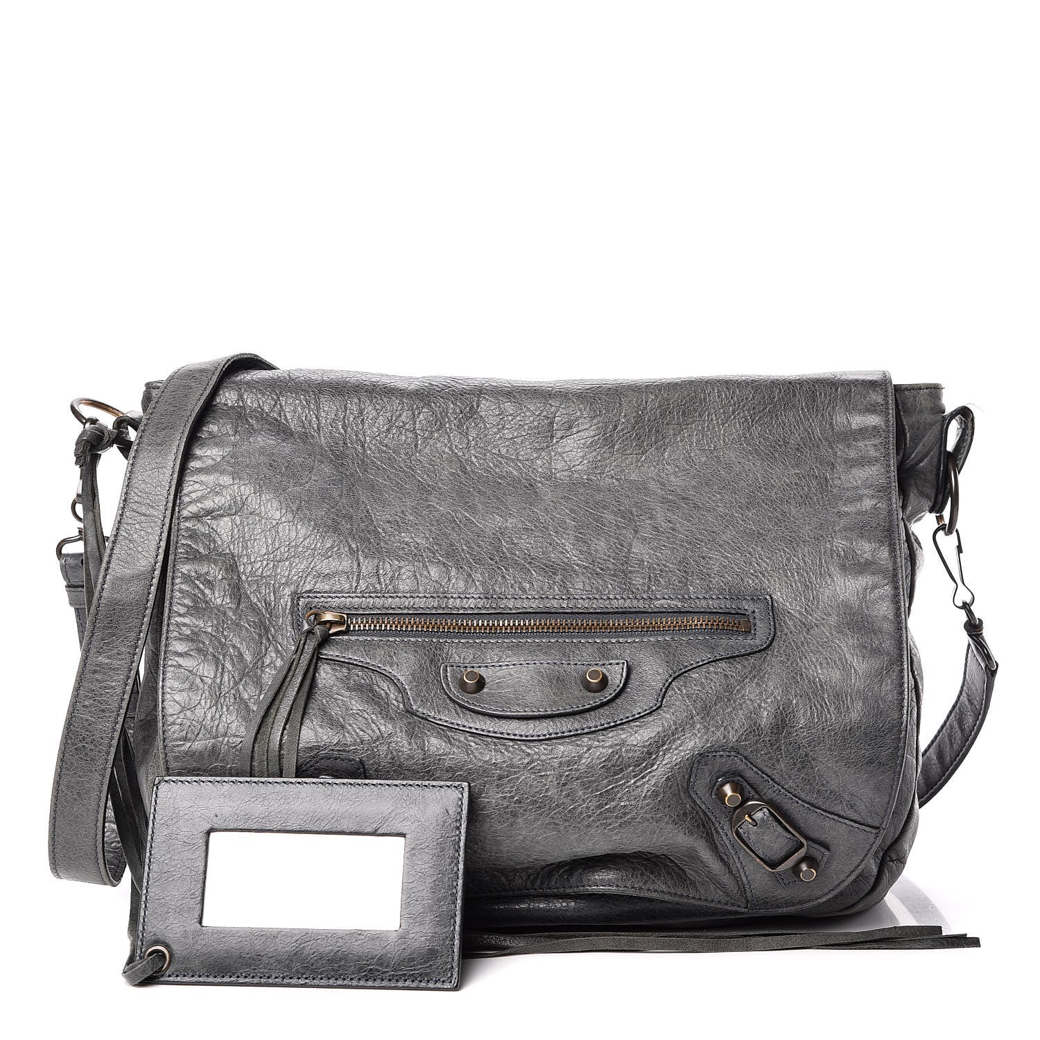 Balenciaga Agneau Classic Hardware Folk Messenger Anthracite 1 of 9
