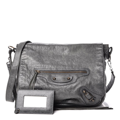 Balenciaga Agneau Classic Hardware Folk Messenger Anthracite 1 of 9