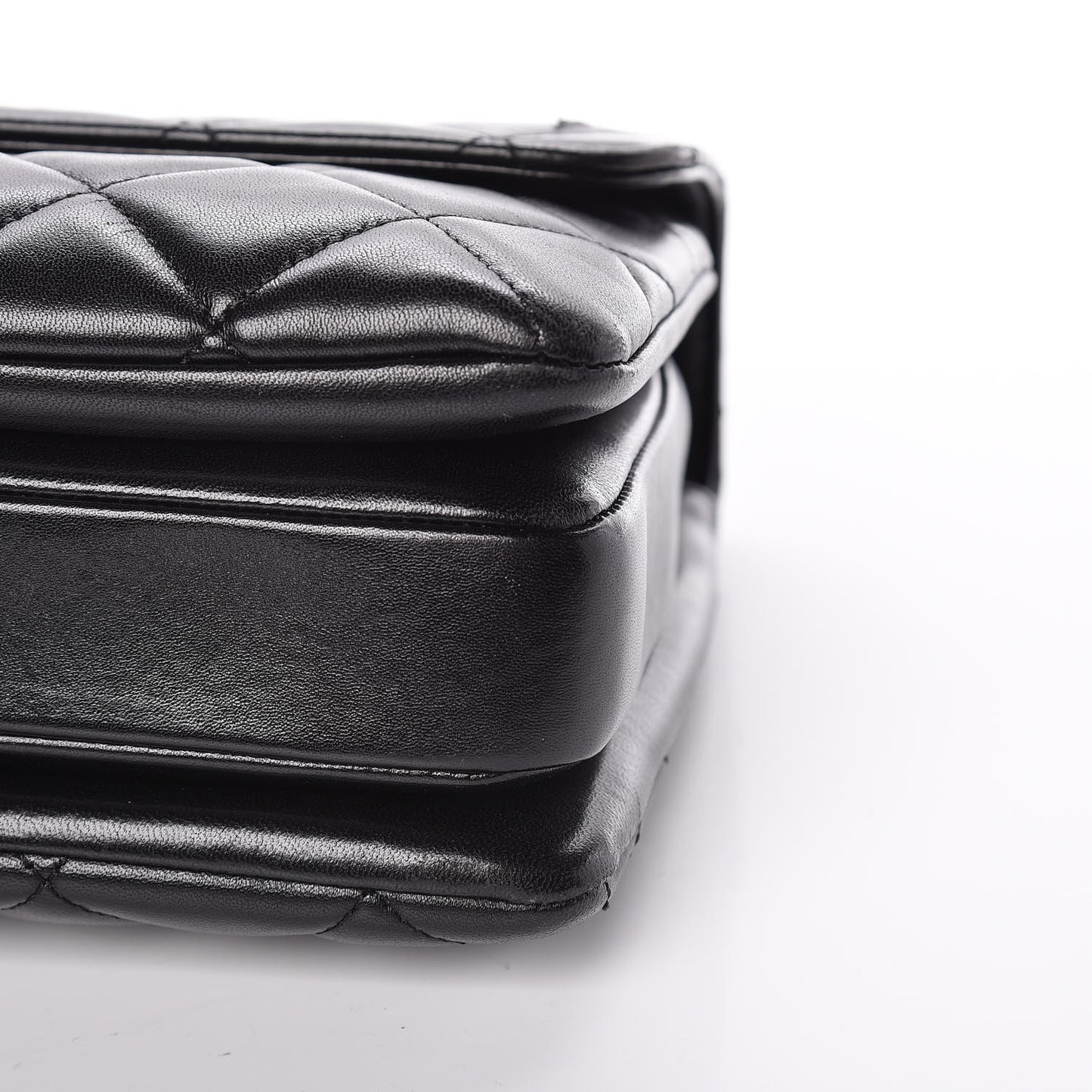 Lambskin Quilted Small Trendy CC Dual Handle Flap Bag Black