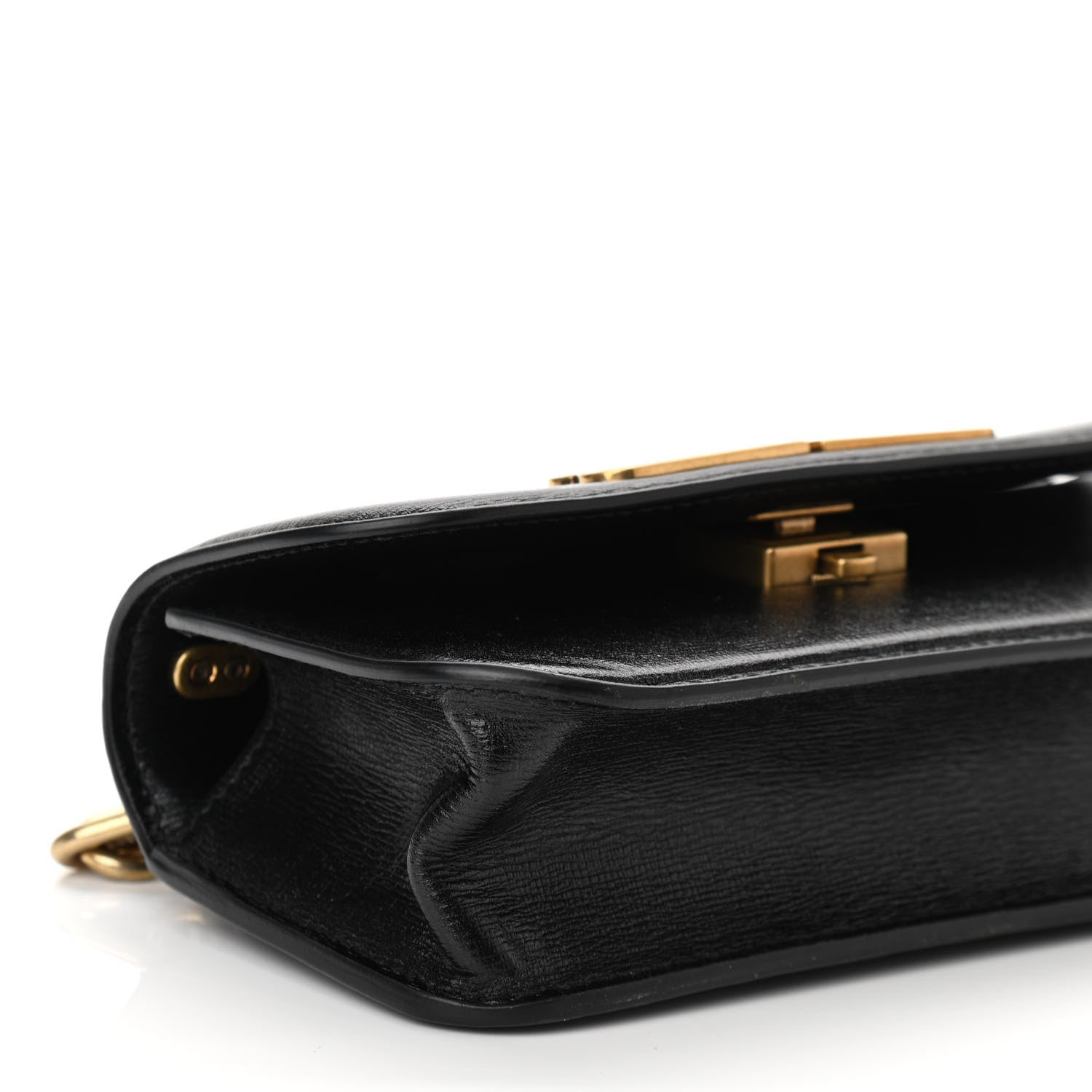 Balenciaga Calfskin Stripe Embossed Gossip Chain Bag XS Black 8 of 10