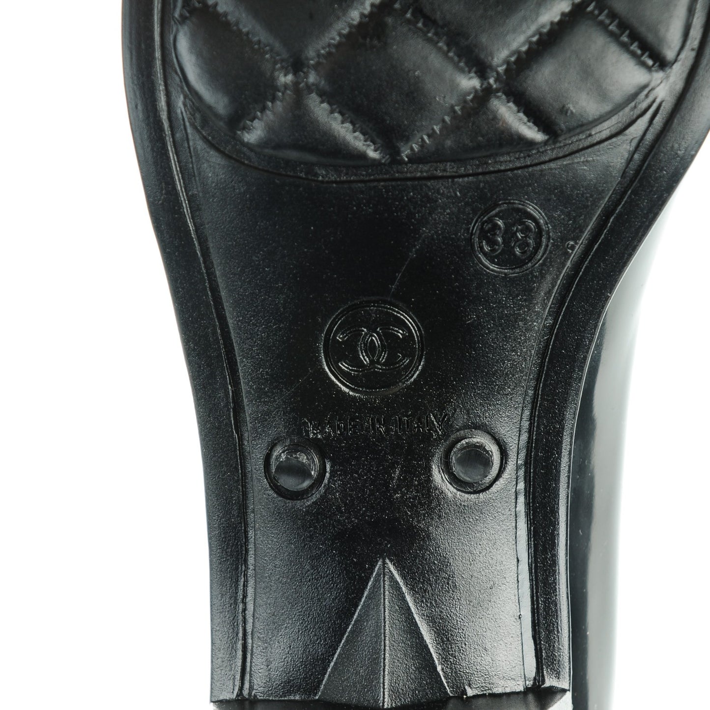 Rubber Camellia Rain Boots 38 Black