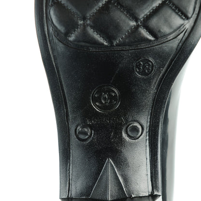 Chanel Rubber Camellia Rain Boots 38 Black 6 of 8