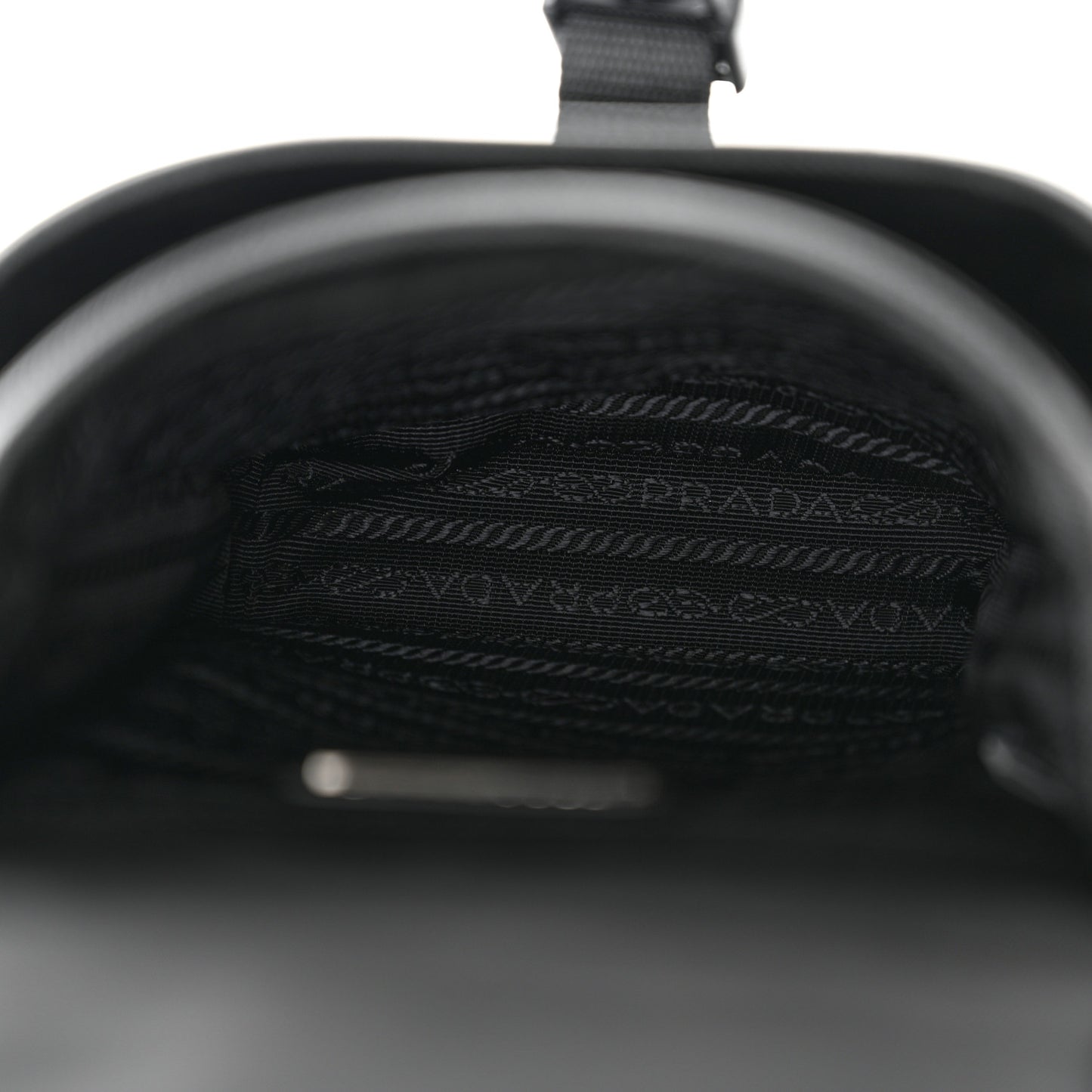 Re-Nylon Saffiano Mini Pocket Single Snap Buckle Messenger Bag Black