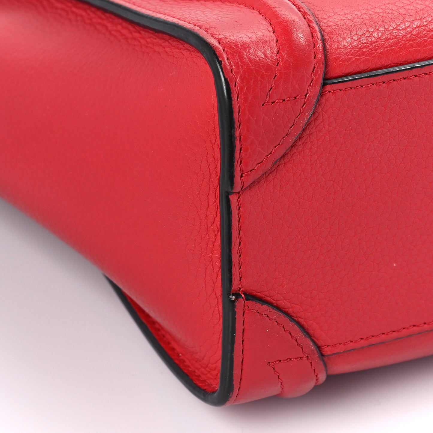Drummed Calfskin Nano Luggage Red