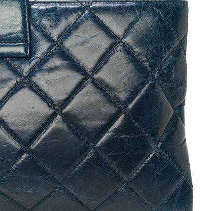 Chanel Aged Calfskin Quilted Zip Clutch Blue 22 of 24