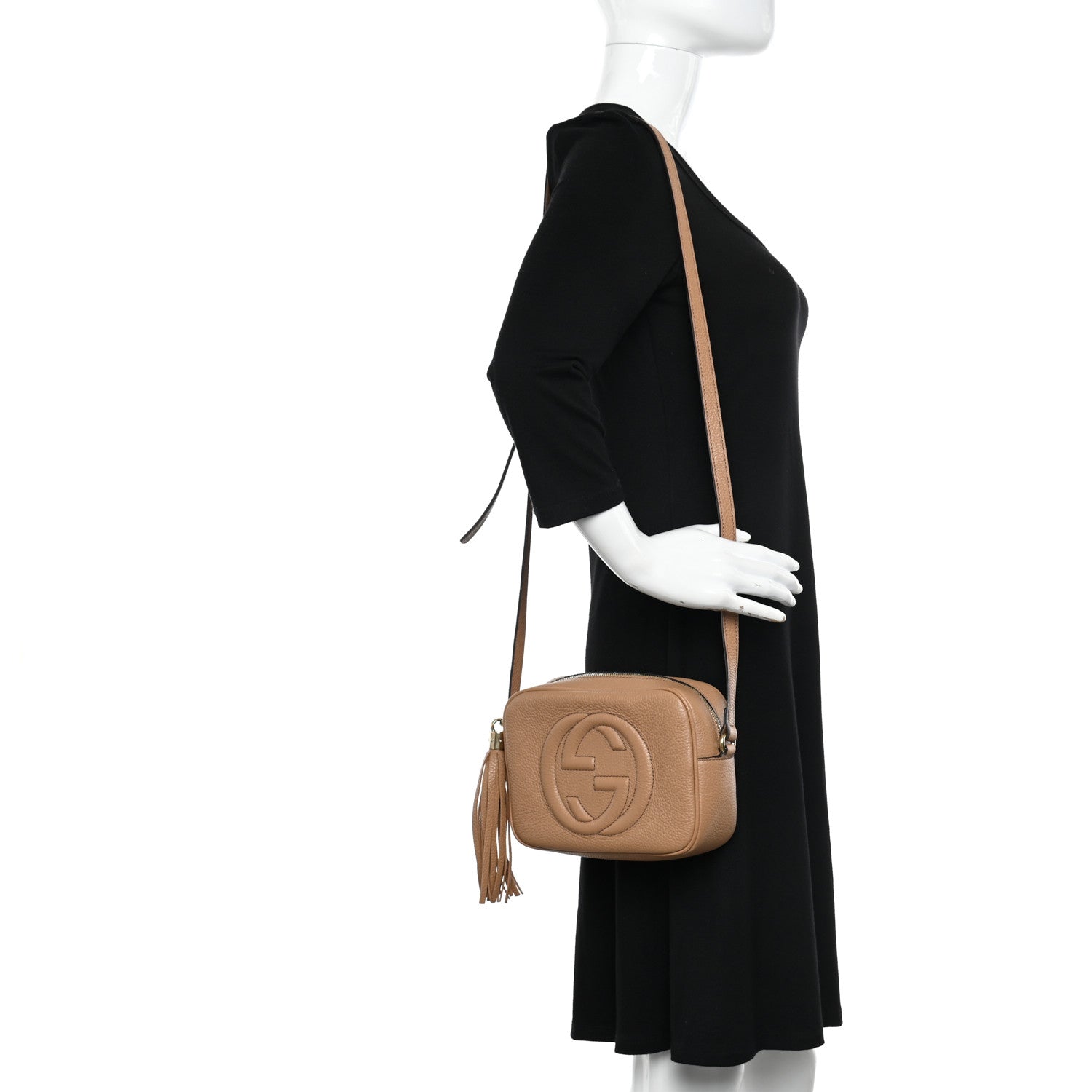 Gucci Pebbled Calfskin Small Soho Disco Bag Camelia 2 of 13