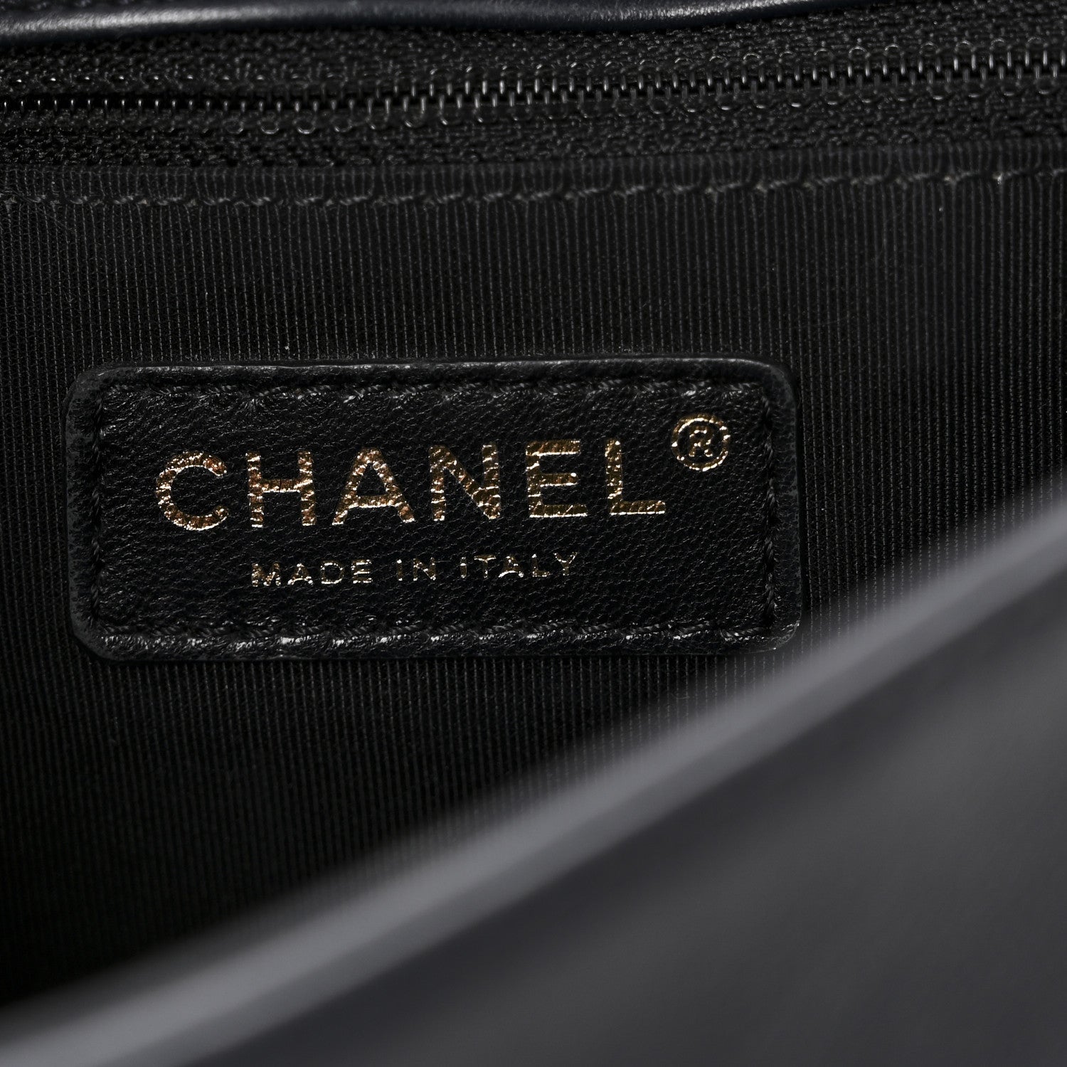 Chanel Lambskin Quilted Medium Graphic Flap Navy Black 6 of 10