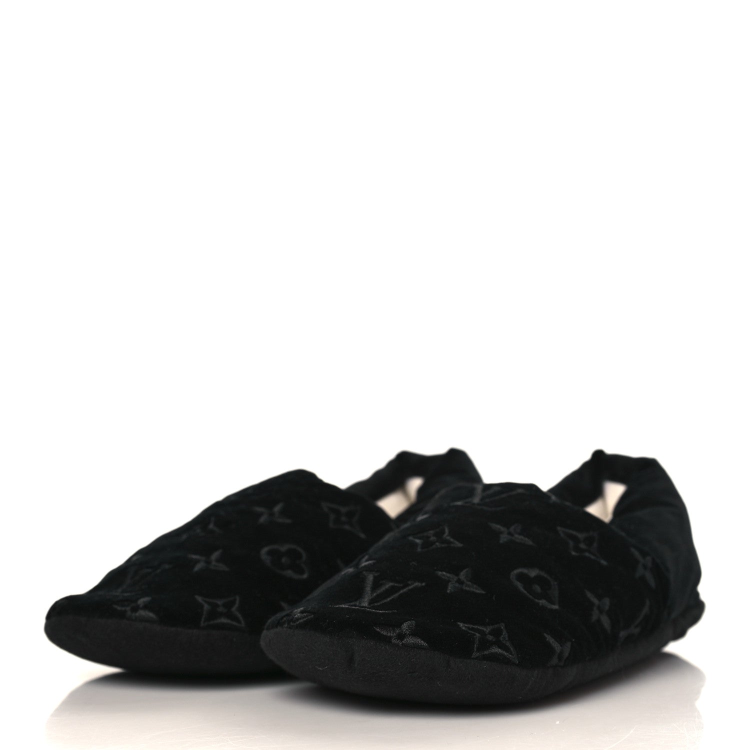 Louis Vuitton Velvet Embroidered Monogram Dreamy Slipper 36 Black 3 of 7