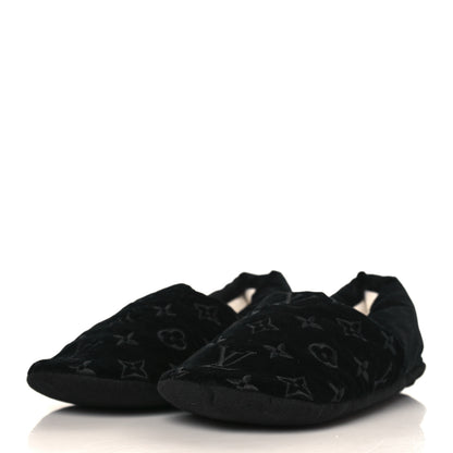 Louis Vuitton Velvet Embroidered Monogram Dreamy Slipper 36 Black 3 of 7