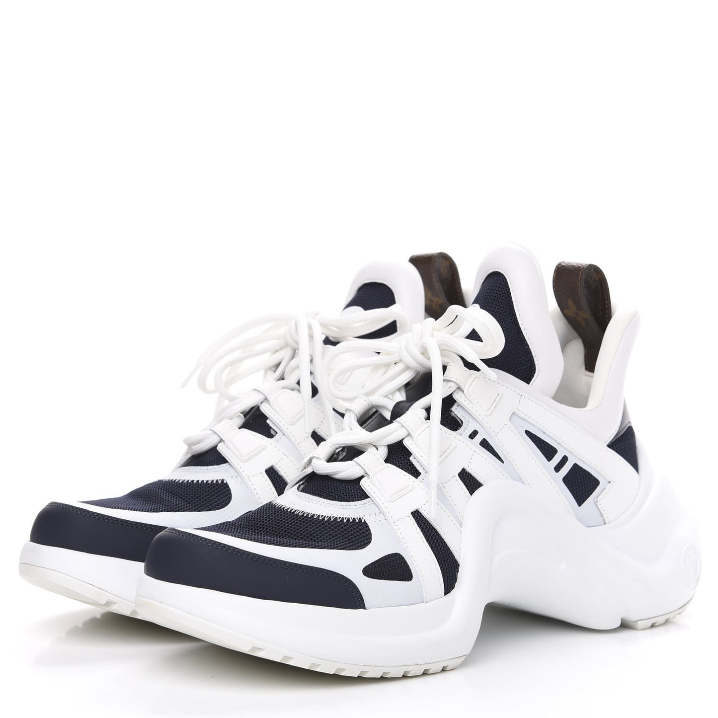 Calfskin Technical Nylon LV Archlight Sneakers 42 Marine