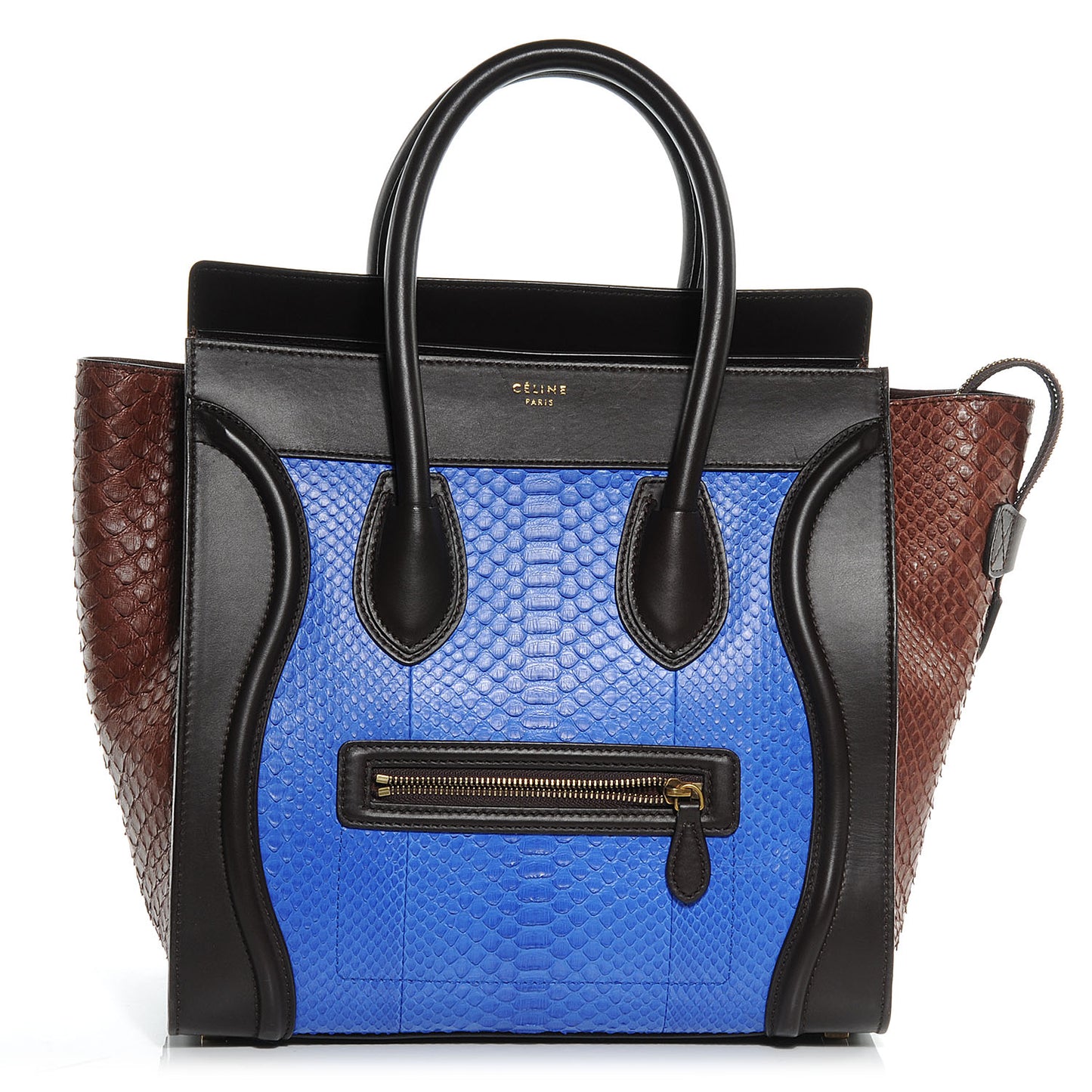 Python Mini Tri-Color Luggage Cobalt