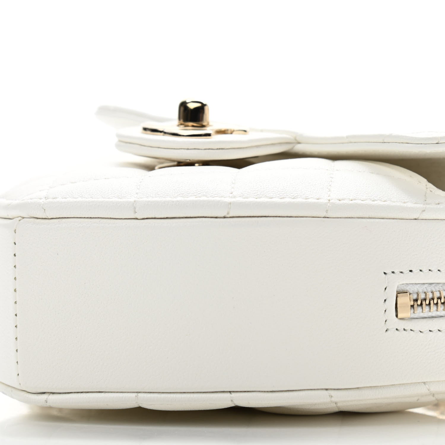 Chanel Lambskin Quilted CC In Love Heart Clutch With Chain White 10 of 11