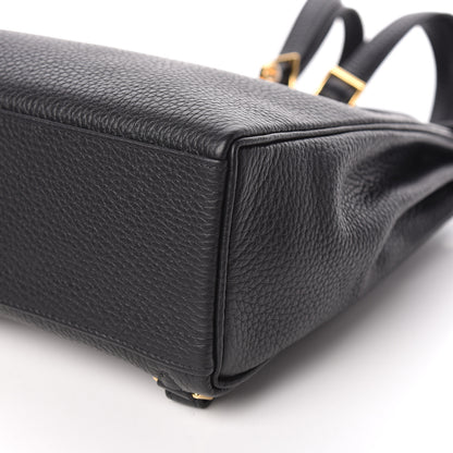 Hermes Taurillon Clemence Kelly Ado Backpack Black 6 of 13