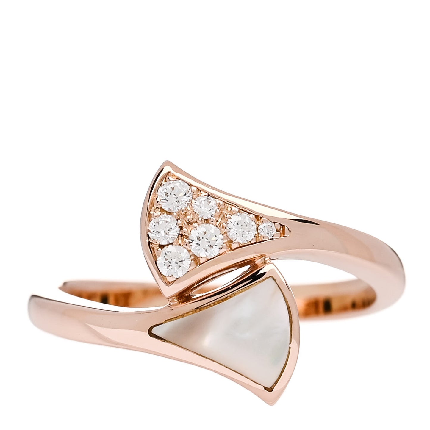 18K Rose Gold Diamond Mother of Pearl Divas' Dream Ring 52 6