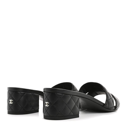 Chanel Lambskin Quilted Mules 40 Black 5 of 10