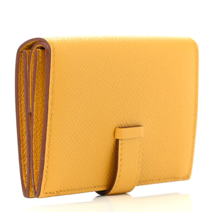 Hermes Epsom Mini Bearn Wallet Jaune Ambre 3 of 7