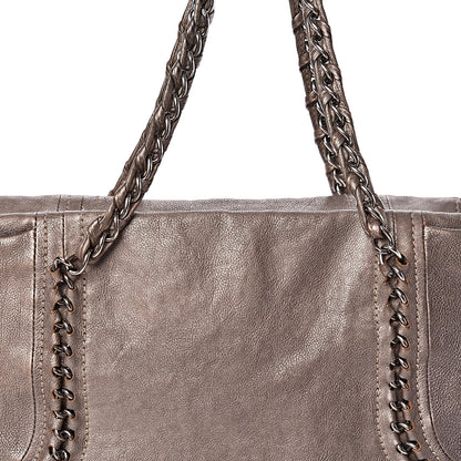 Chanel Metallic Goatskin Luxe Ligne Shoulder Bag Dark Silver 8 of 12