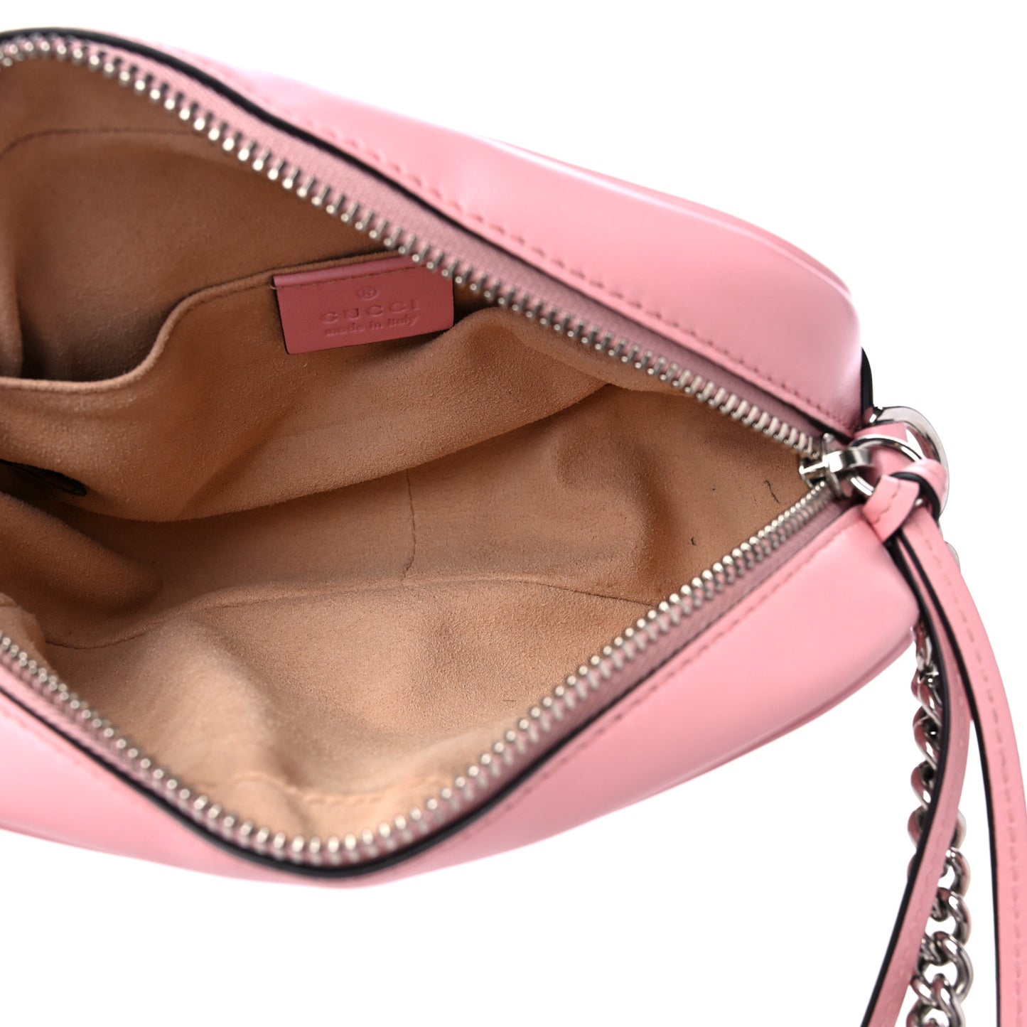 Calfskin Matelasse Mini GG Marmont Chain Shoulder Bag Wild Rose