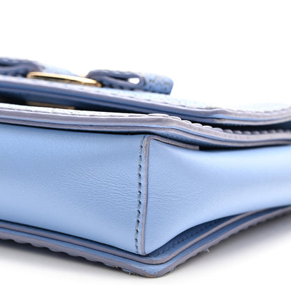 Salvatore Ferragamo Perforated Calfskin Mini Ginny Shoulder Bag Blue 8 of 9