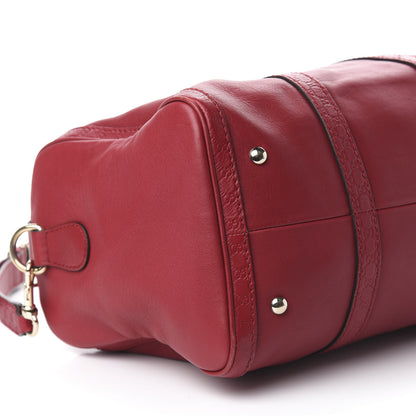 Gucci Calfskin Microguccissima Trim Medium Boston Raspberry Red 9 of 12