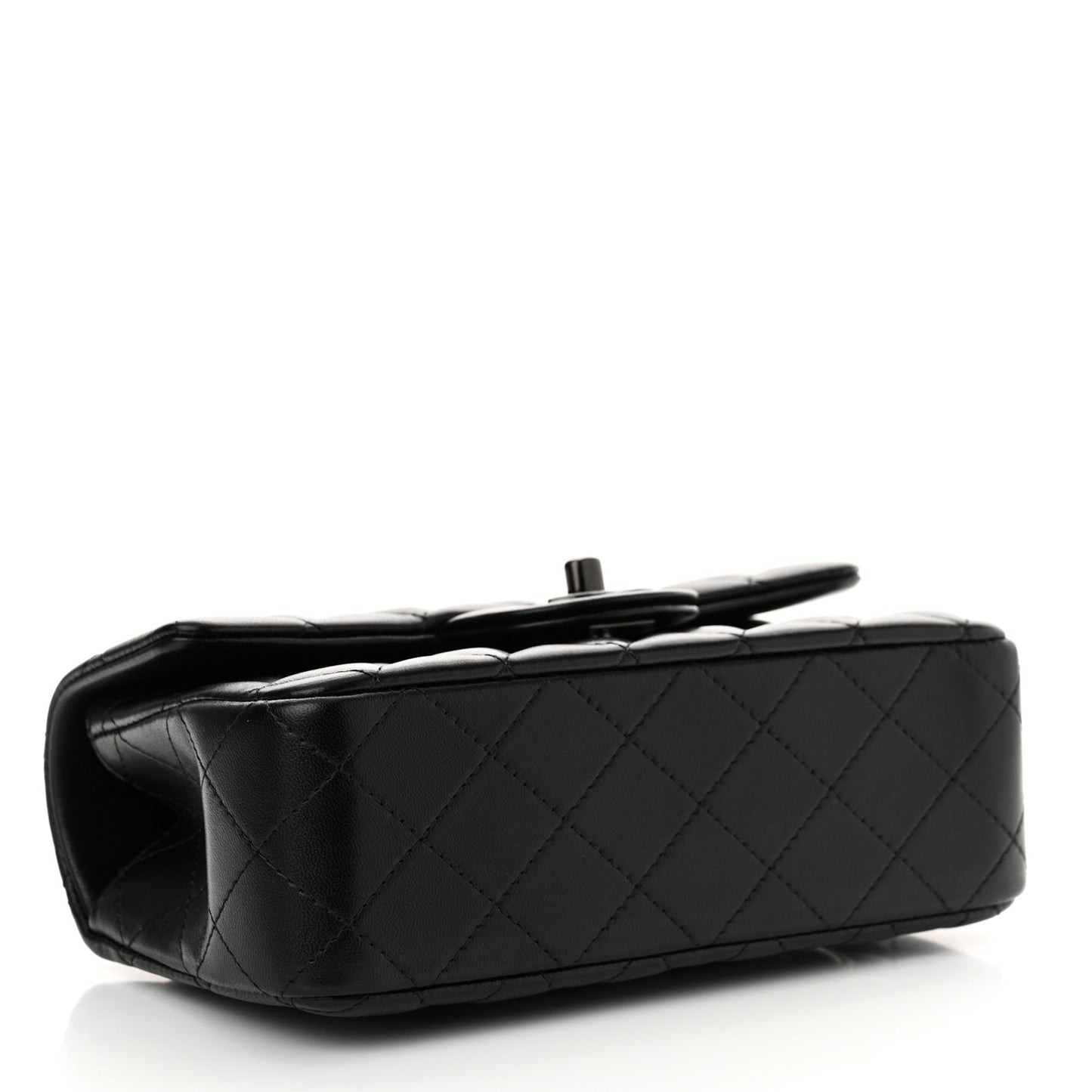 Lambskin Quilted Mini Top Handle Rectangular Flap So Black