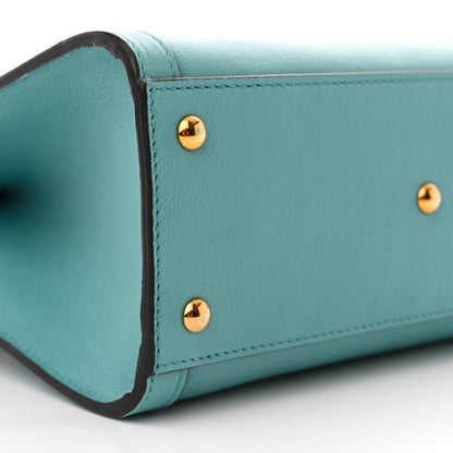 Gucci Wonka Grain Calfskin Mini Diana Tote Bag Dusty Azure Orange Fluo 9 of 10