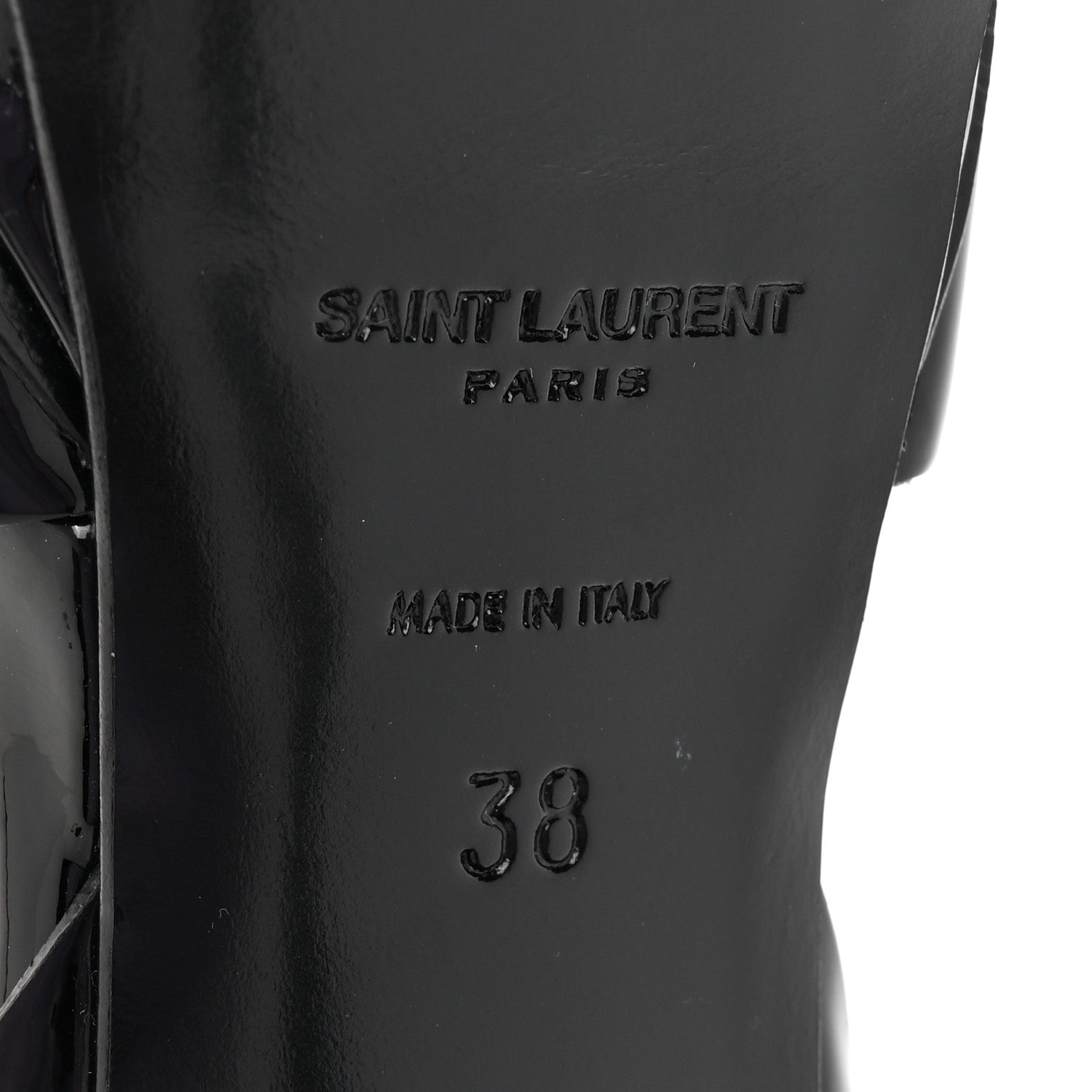 Saint Laurent Patent Tribute 105 Platform Sandals 38 Black 7 of 13
