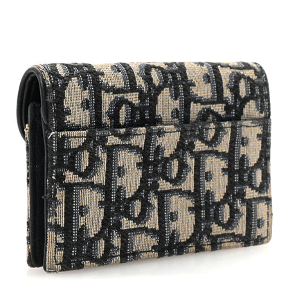 Christian Dior Oblique Saddle Card Holder Blue 3 of 7