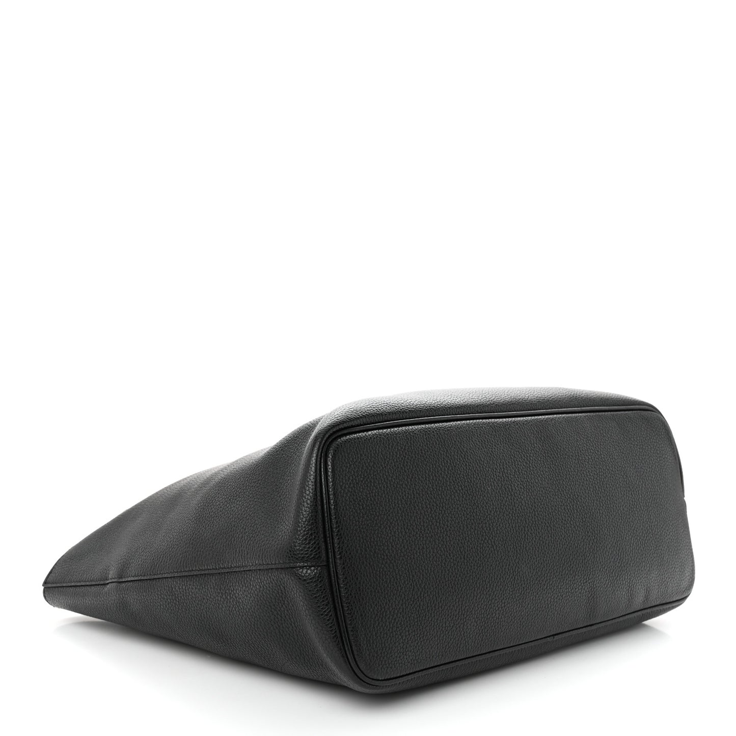 Grainy Calfskin Medium Gancini Tote Black