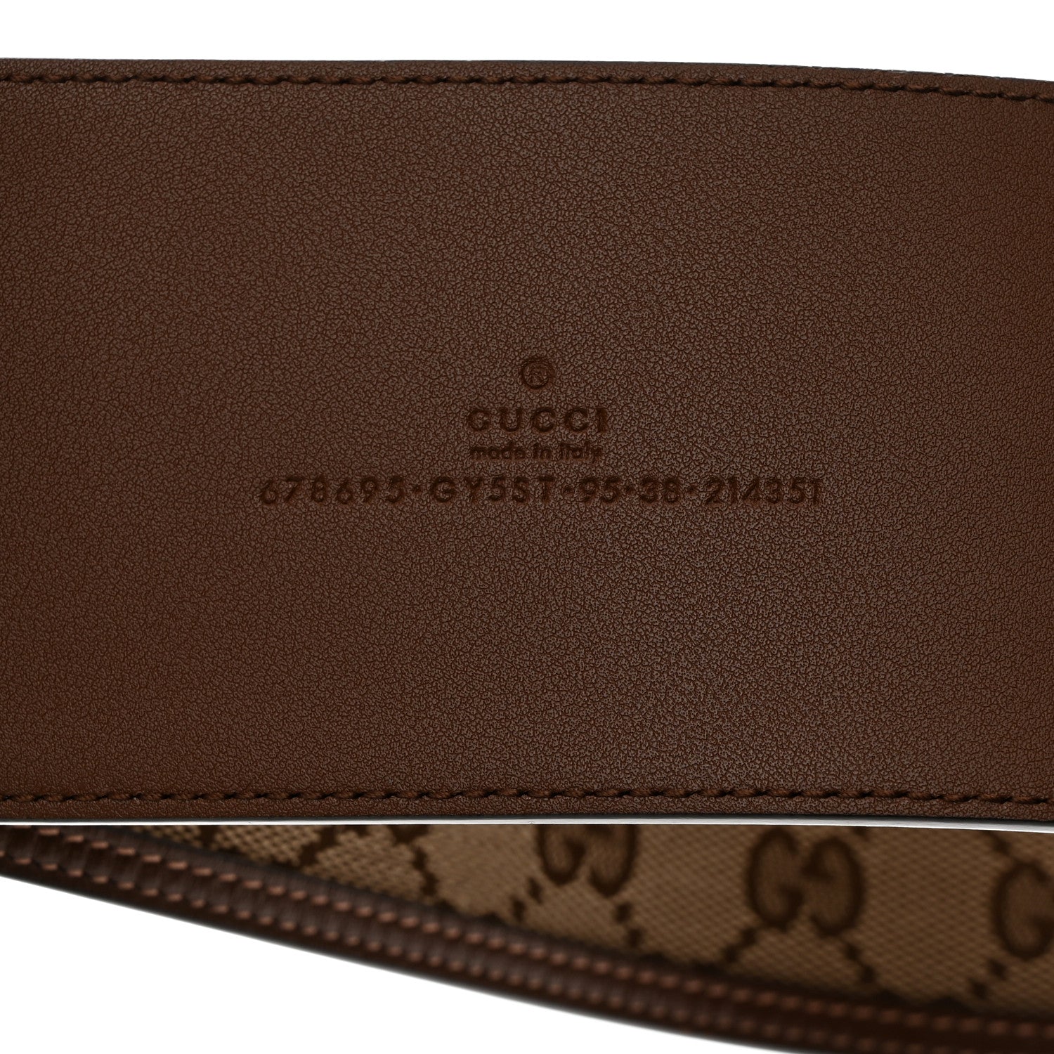 Gucci GG Supreme Monogram Equestrian Wide Belt 95 38 Brown 3 of 5