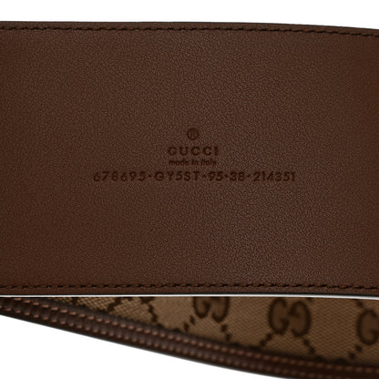 Gucci GG Supreme Monogram Equestrian Wide Belt 95 38 Brown 3 of 5