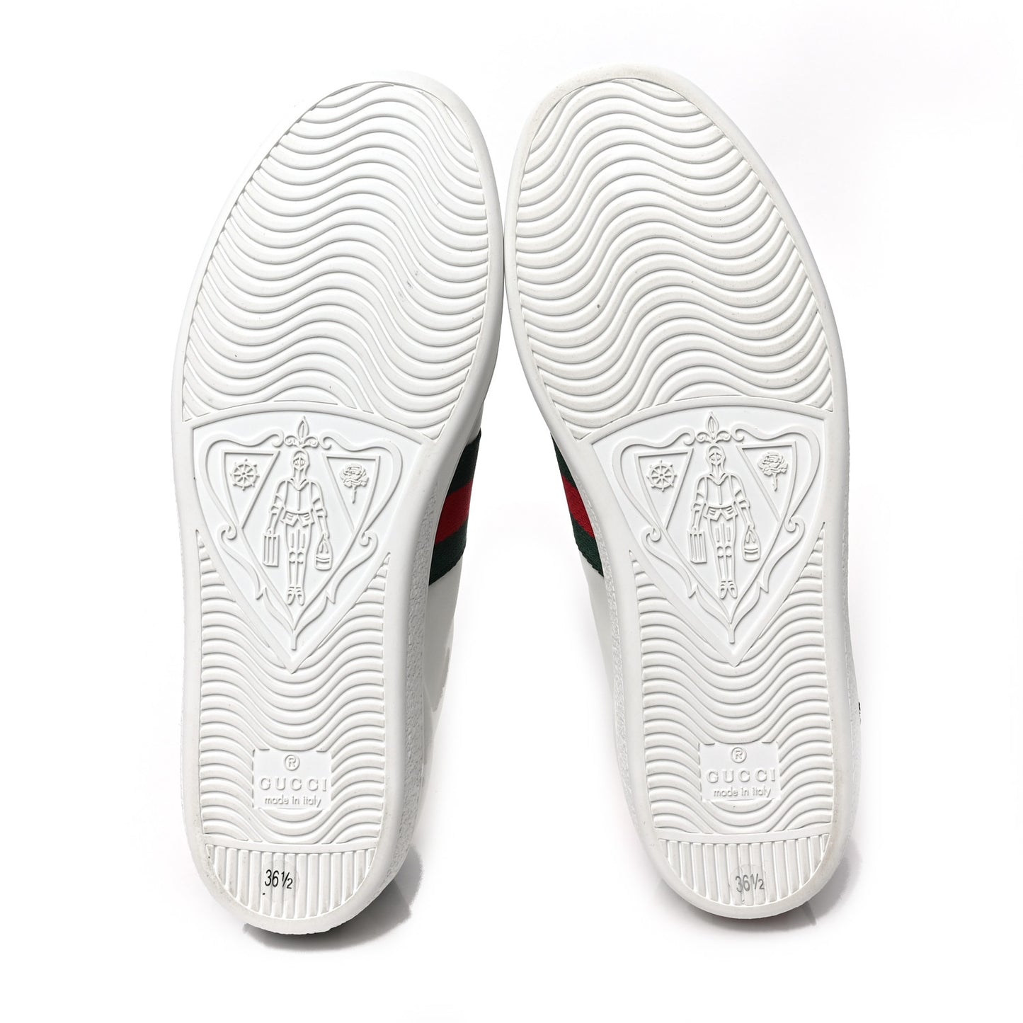 Calfskin Web Floral Embroidered Womens Ace Sneakers 36.5 White