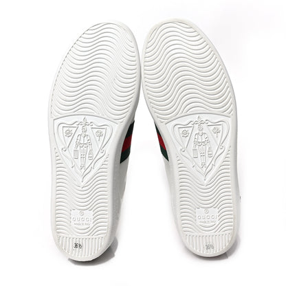 Gucci Calfskin Web Floral Embroidered Womens Ace Sneakers 36.5 White 6 of 10