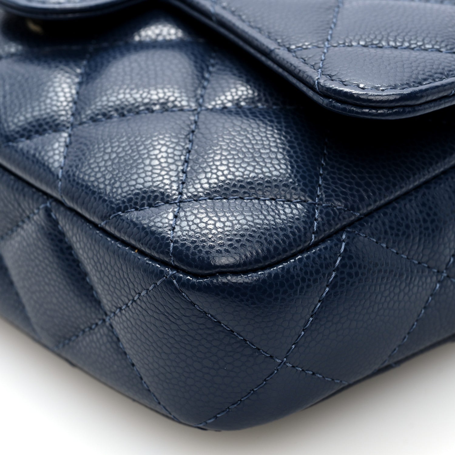 Chanel Caviar Quilted Flap Phone Holder With Chain Navy Blue 11 of 11