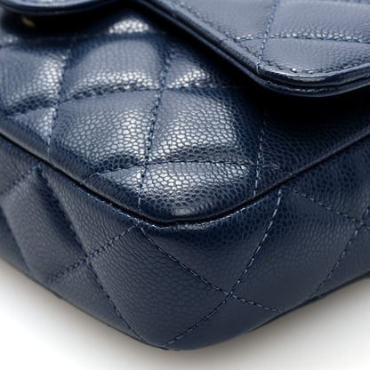 Chanel Caviar Quilted Flap Phone Holder With Chain Navy Blue 11 of 11