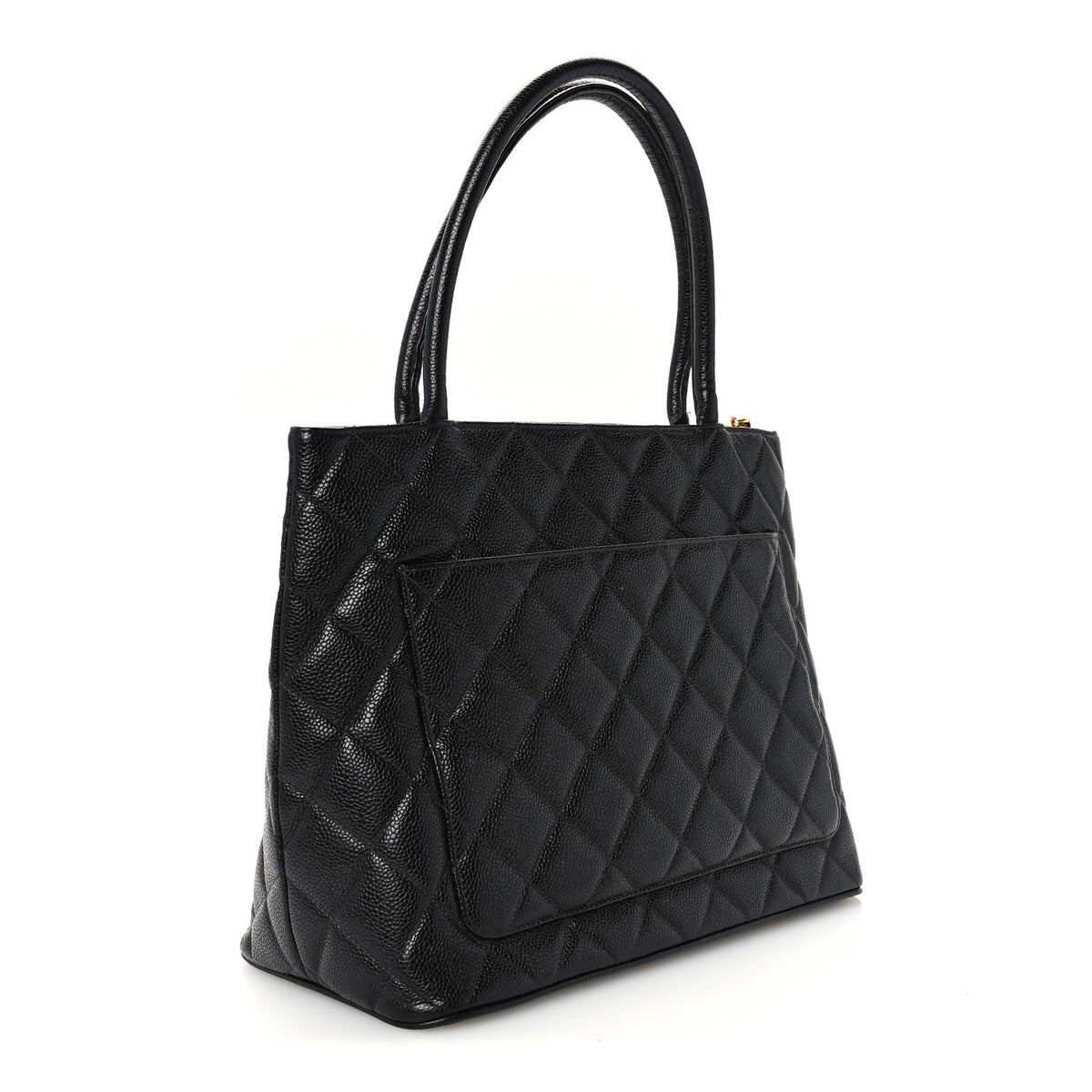 Caviar Quilted Medallion Tote Black