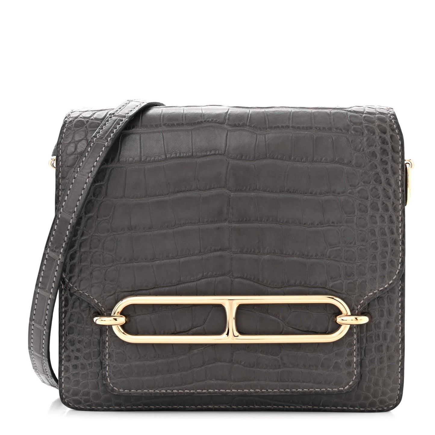 Matte Alligator Mini Sac Roulis Graphite