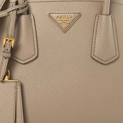 Prada Saffiano Cuir Mini Double Bag Sabbia 8 of 10