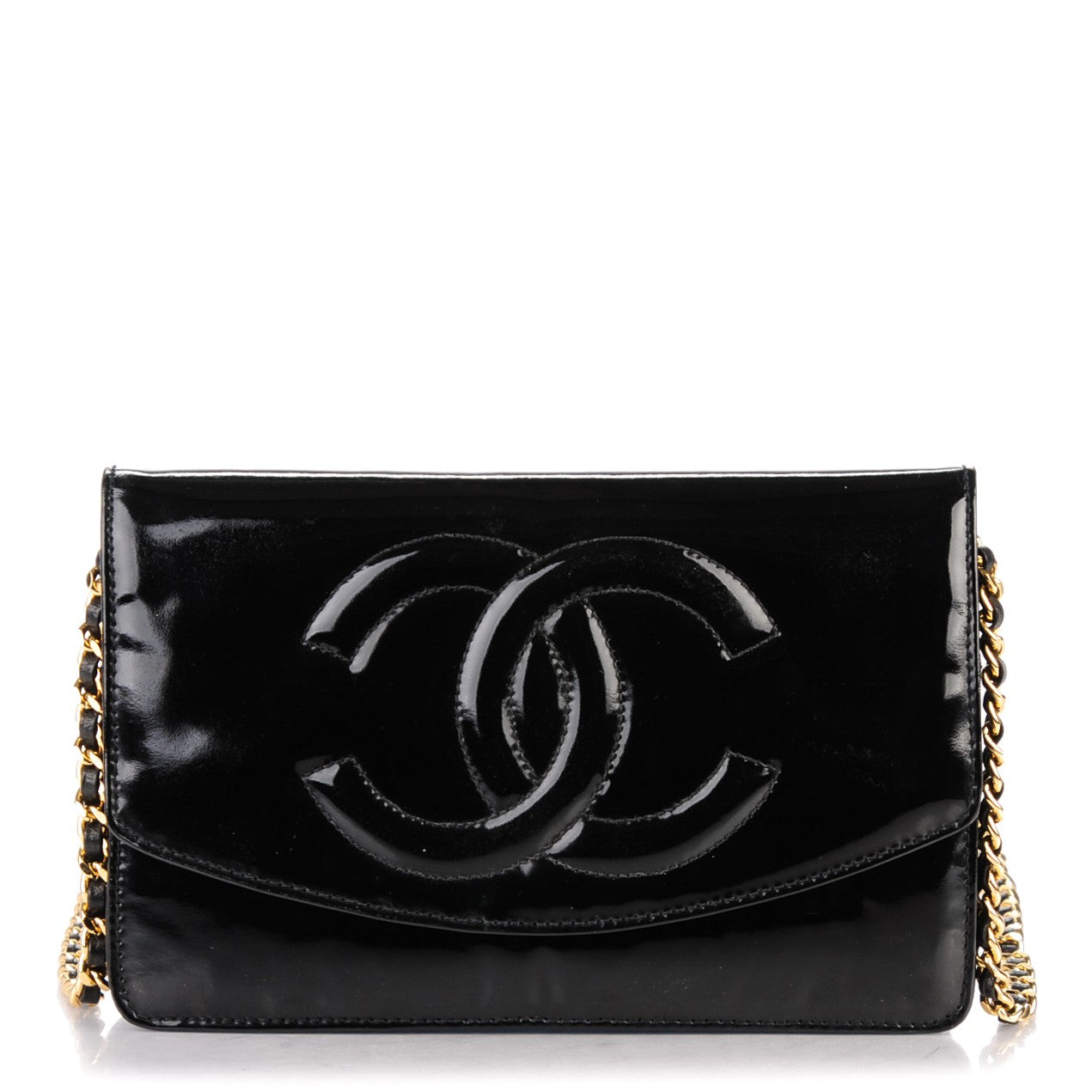 Chanel Patent Timeless CC Wallet On Chain WOC Black 1 of 8