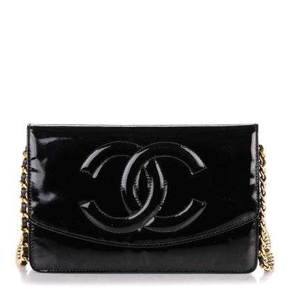 Chanel Patent Timeless CC Wallet On Chain WOC Black 1 of 8