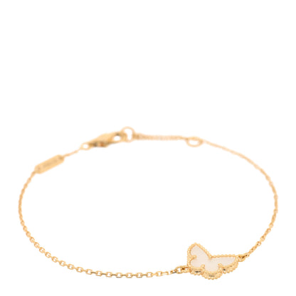 Van Cleef & Arpels 18K Yellow Gold Mother of Pearl Sweet Alhambra Butterfly Bracelet 1 of 3