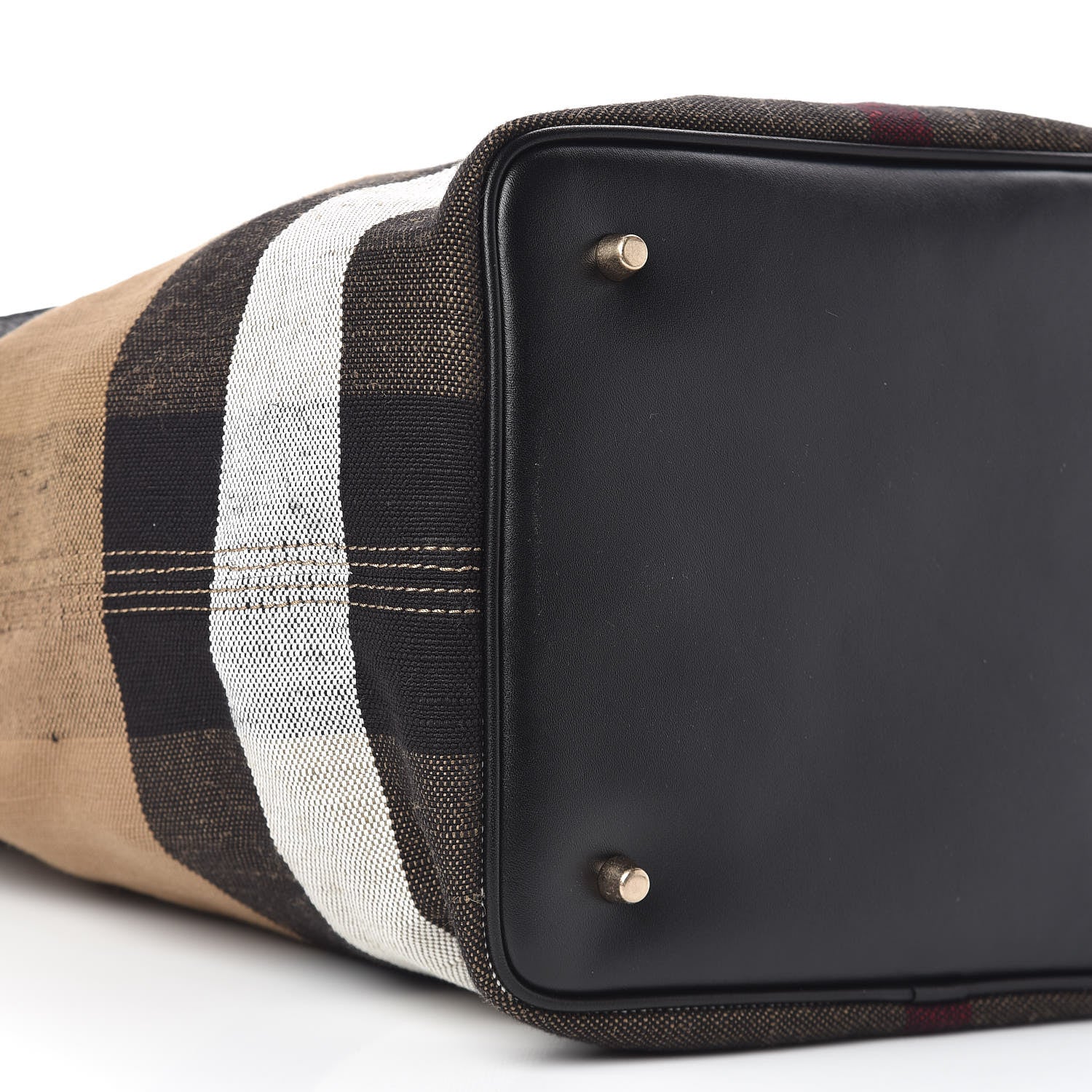 Burberry Grainy Calfskin Canvas Mega Check Medium Ashby Tassel Hobo Black 7 of 9