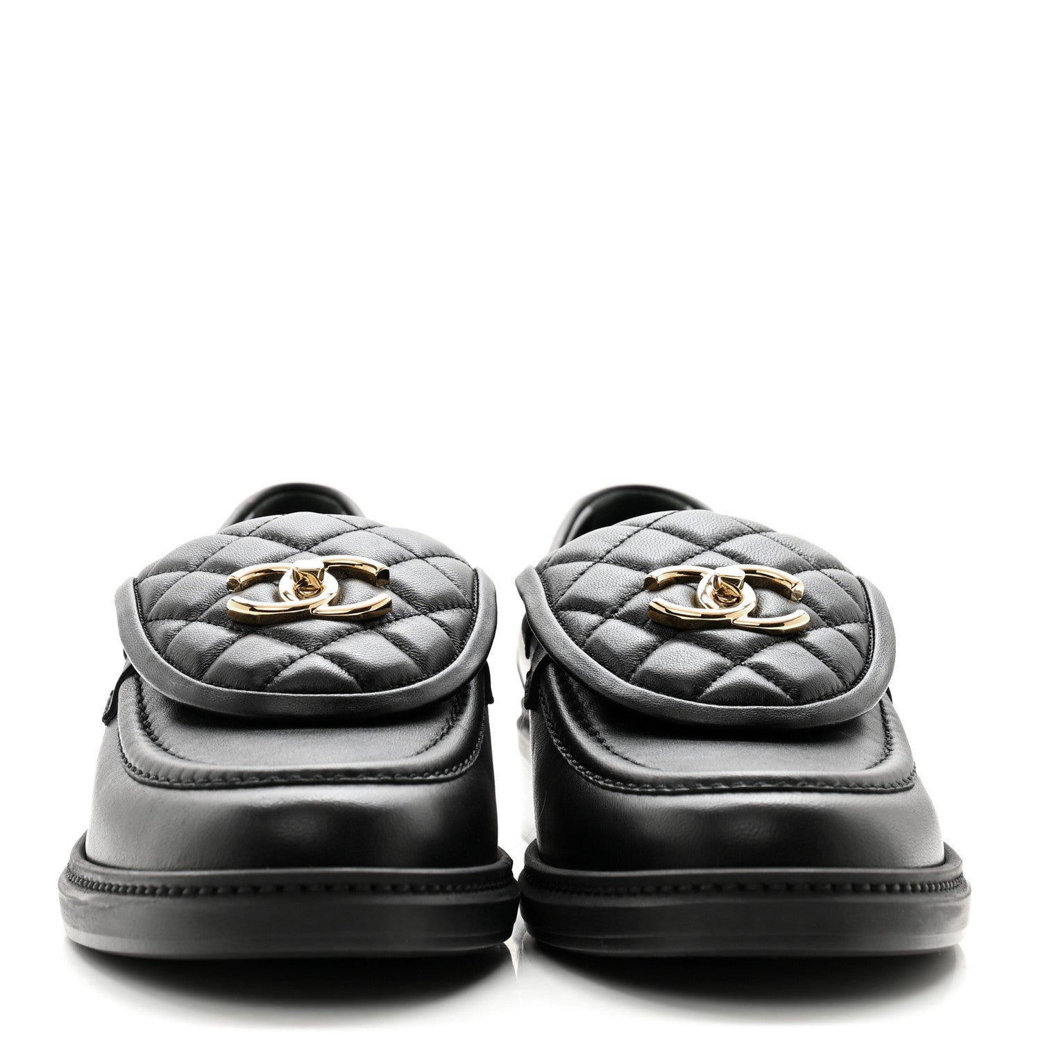 Chanel Lambskin Quilted CC Turnlock Loafers 40 Black 2 of 11