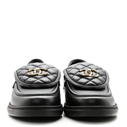Chanel Lambskin Quilted CC Turnlock Loafers 40 Black 2 of 11