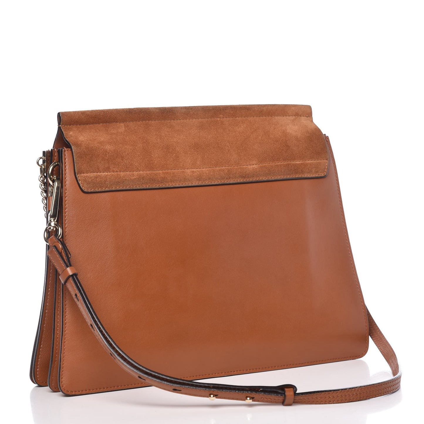 Suede Calfskin Medium Faye Shoulder Bag Tobacco