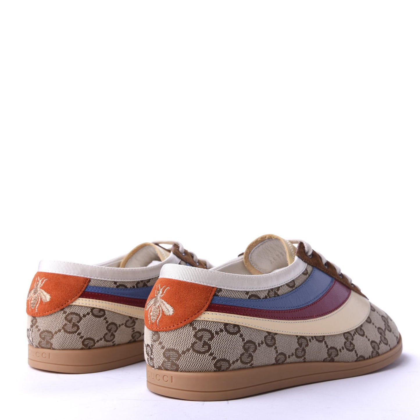 Suede Monogram Web Mens Falacer Sneakers 6.5 Nocciola Beige