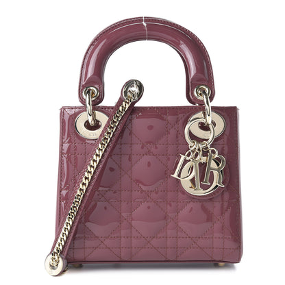Christian Dior Patent Cannage Mini Lady Dior Dark Pink 1 of 10
